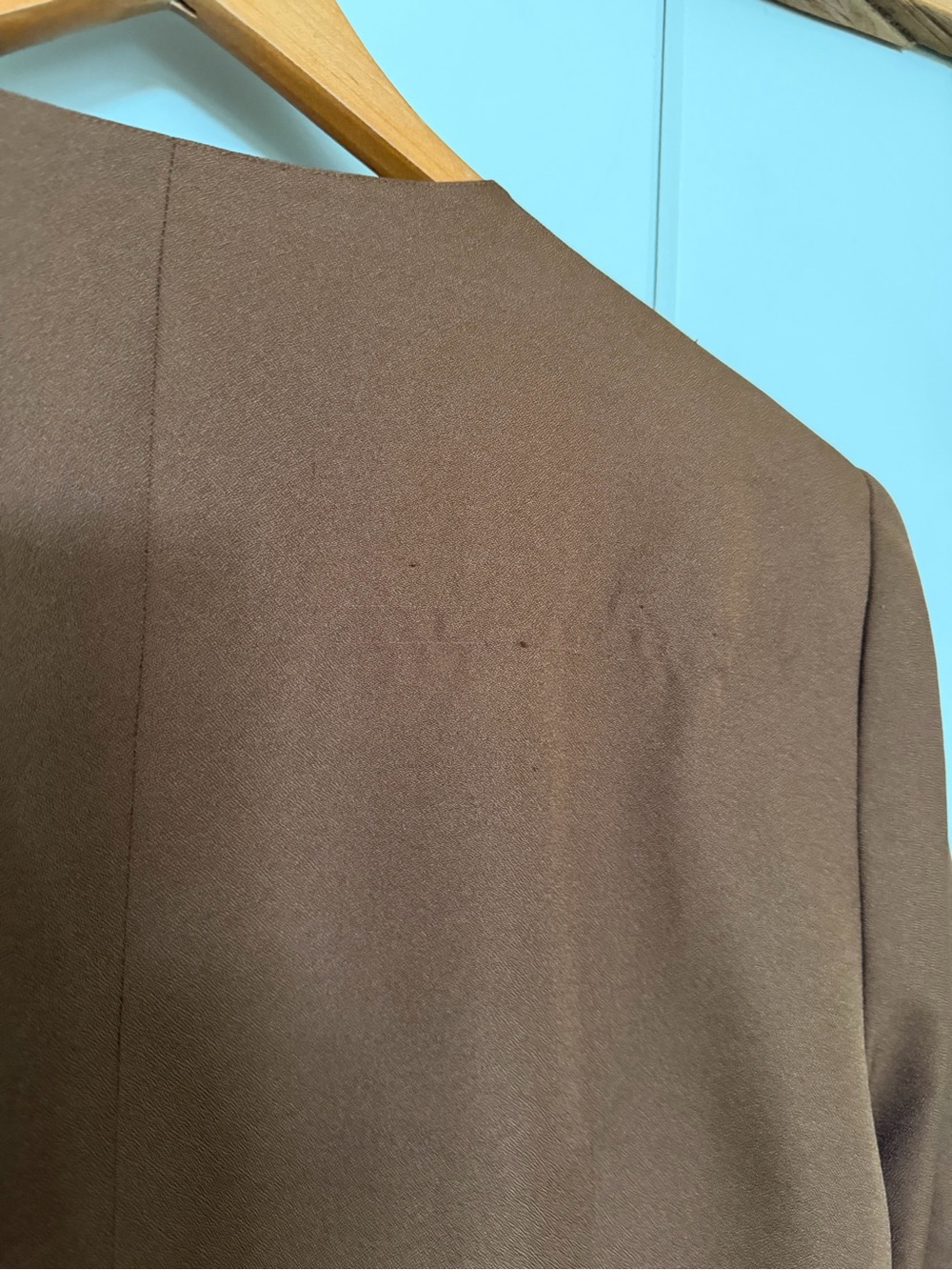 Brown Embroidered Open Front Jacket - Picture 9 of 10